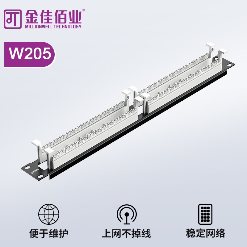 金佳佰業100對 110型跳線架  含模塊 1U PC環保 W205