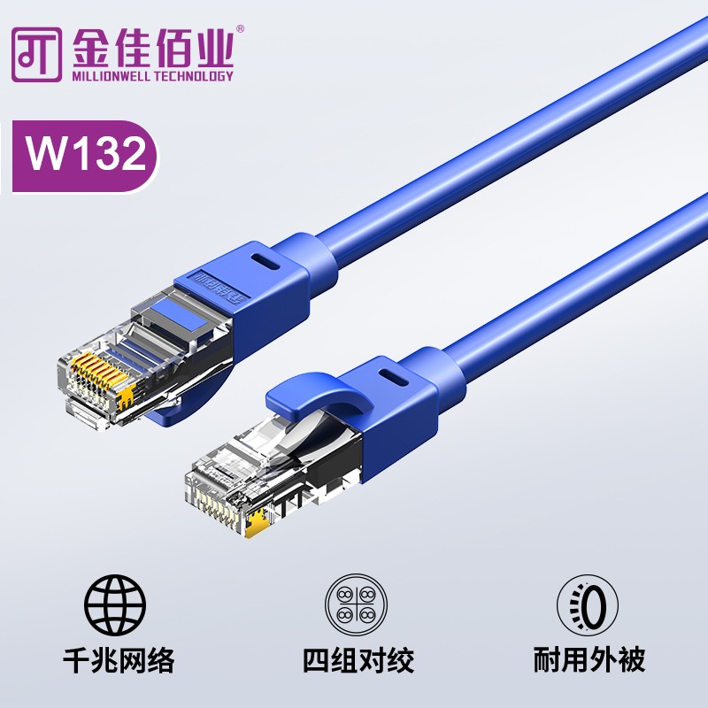 金佳佰業 六類非屏蔽無氧銅網線 藍色 W132