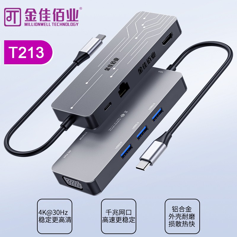 金佳佰業 Type-C拓展塢 7合1 T213